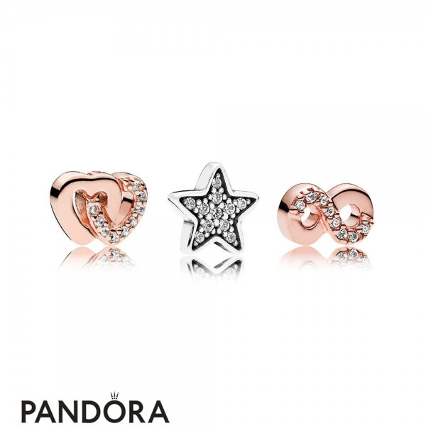 Pandora Jewellery Rose Hearts And Stars Petite Charm Pack