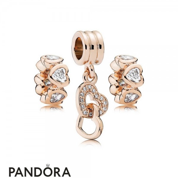 Pandora Jewellery Rose Interlocked Hearts Charm Pack