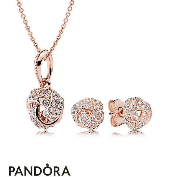 Pandora Jewellery Rose Sparkling Love Knot Gift Set