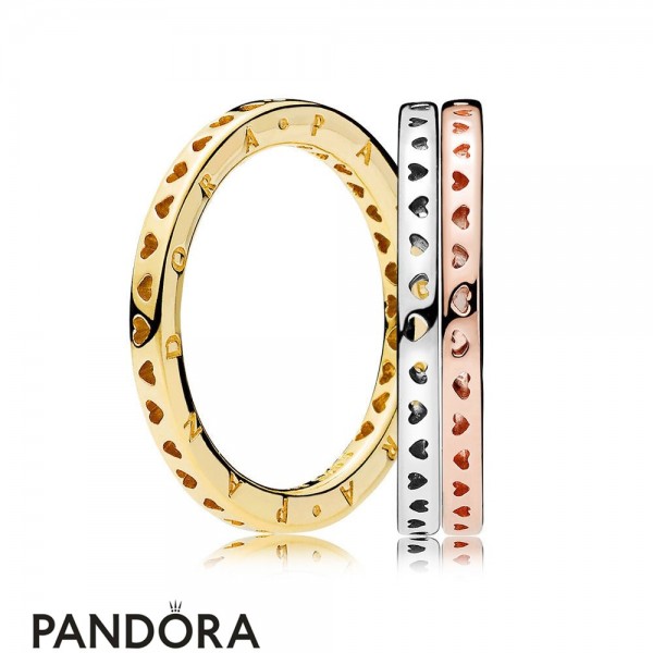 Pandora Jewellery Signature Mixed Metals Ring Stack