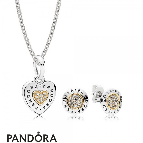 Pandora Jewellery Signature Necklace And Earring Set
