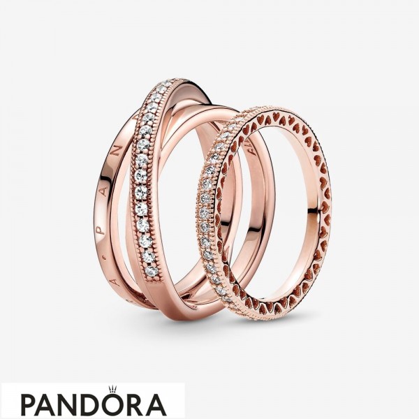 Pandora Jewellery Signature Sparkle Ring Set