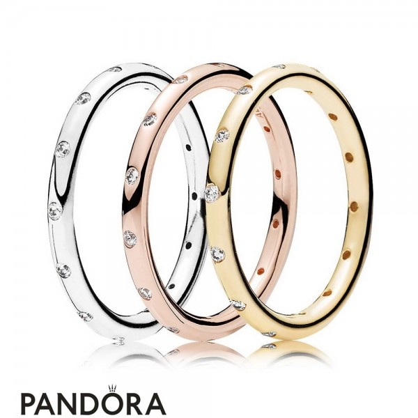 Women's Pandora Jewellery Sparkling Droplet Ring Stack