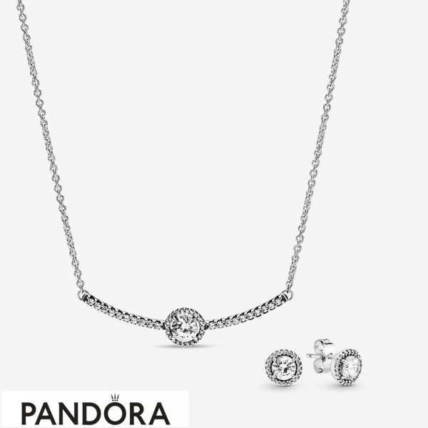 Women's Pandora Jewellery Timeless Elegance Necklace & Earrings Set
