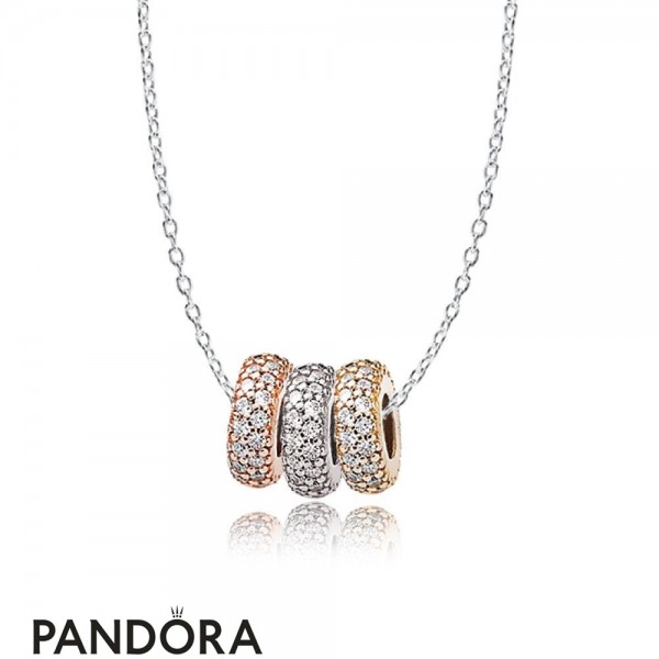 Women's Pandora Jewellery 14&Gold Pandora Jewellery&Rose Pave Inspiration Necklace