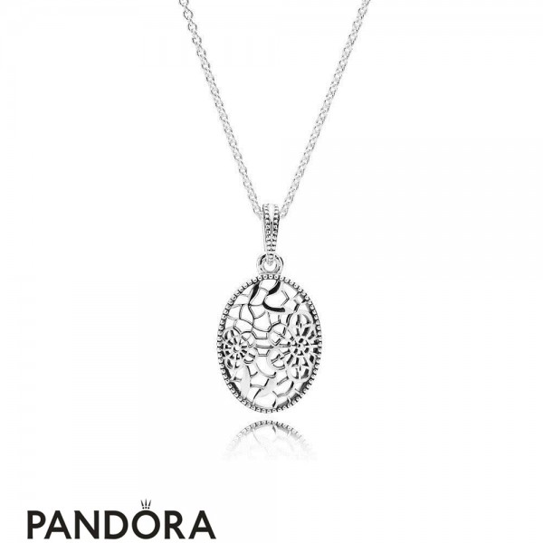 Pandora Jewellery Chains With Pendant Floral Daisy Lace Pendant Necklace