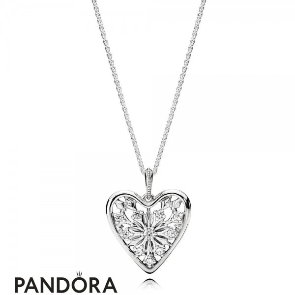 Pandora Jewellery Chains With Pendant Heart Of Winter Necklace Hot Sale