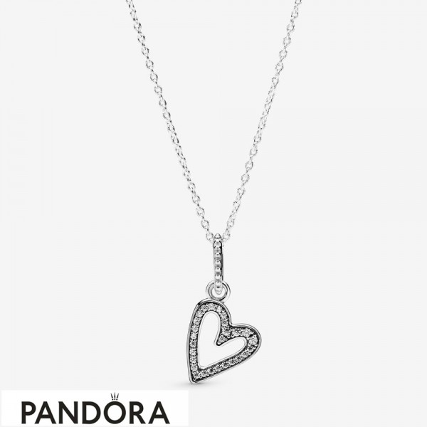 Women's Pandora Jewellery Glittering Heart Pendant Necklace