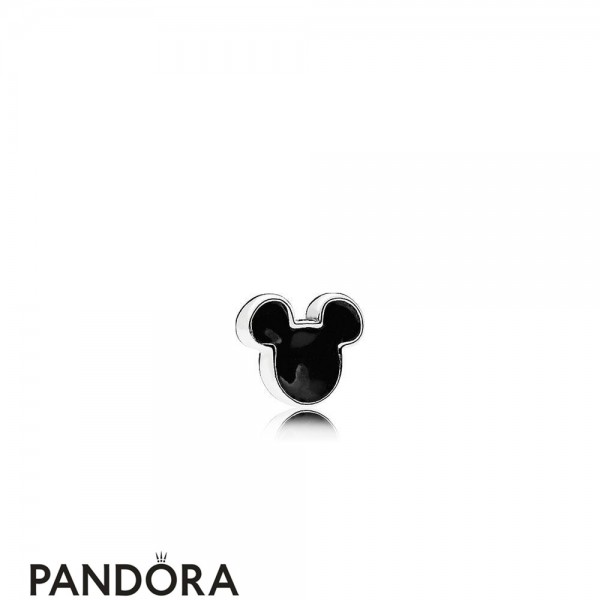 Pandora Jewellery Lockets Disney Mickey Icon Petite Charm Black Enamel
