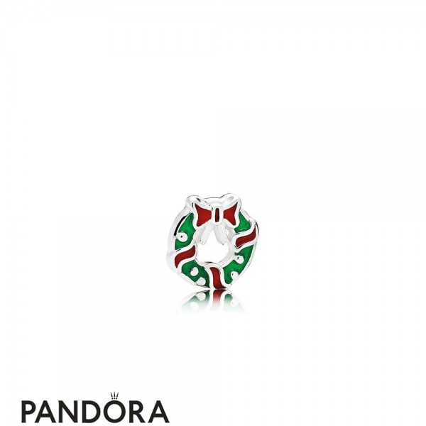Pandora Jewellery Lockets Holiday Wreath Petite Charm Berry Red Green Enamel