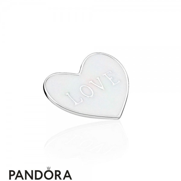 Pandora Jewellery Lockets Love Heart Plate Medium Silver Enamel