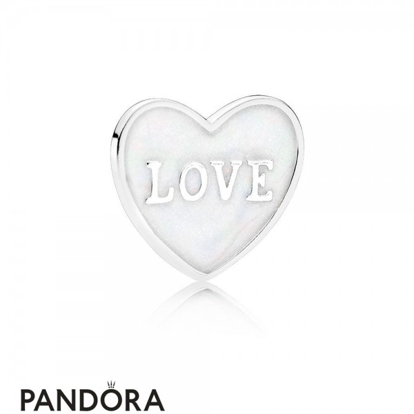 Pandora Jewellery Lockets Love Heart Plate Small Silver Enamel