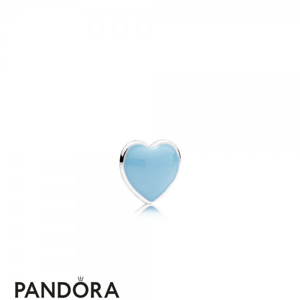 Pandora Jewellery Lockets Pandora Jewellery 925 Silver Blue Heart Petite Charm Baby Blue Enamel