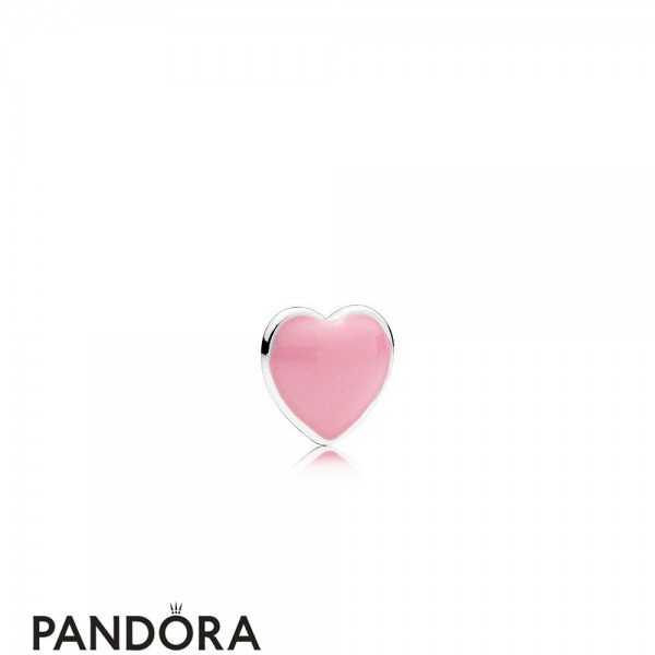 Pandora Jewellery Lockets Pandora Jewellery 925 Silver Pink Heart Petite Charm Pink Enamel