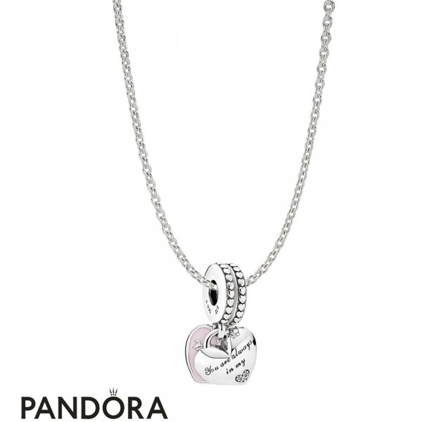 Women's Pandora Jewellery Mother And Daughter Hearts Necklace Gift Set