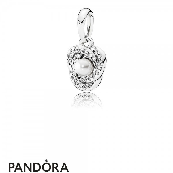Pandora Jewellery Pendants Luminous Love Knot Pendant White Crystal Pearl
