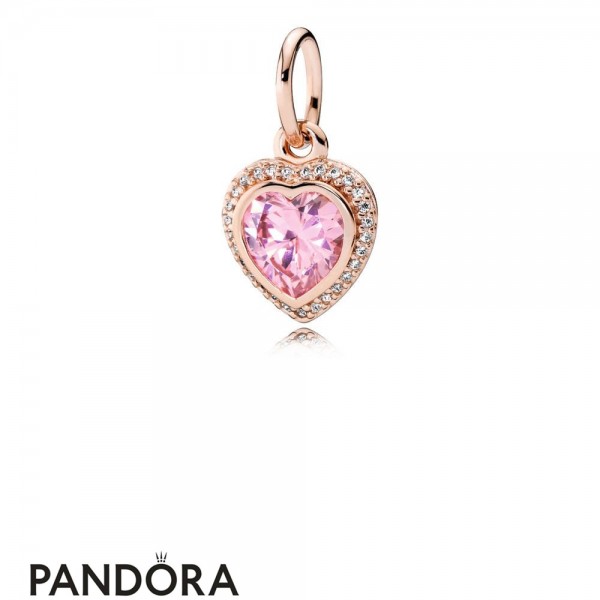 Pandora Jewellery Pendants Sparkling Love Pendant Pandora Jewellery Rose Pink