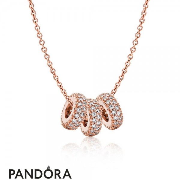 Pandora Jewellery Rose Pave Spacer Necklaces