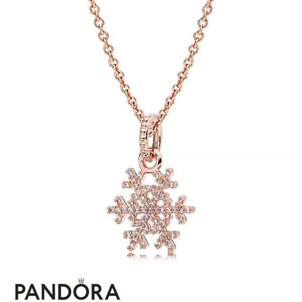 Pandora Jewellery Rose Sparkling Snowflake Necklace