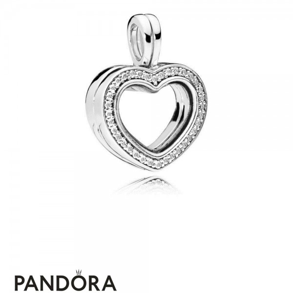Women's Pandora Jewellery Sparkling Pandora Jewellery Floating Heart Locket Charm