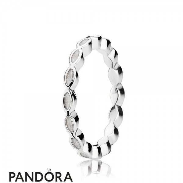 Pandora Jewellery Rings Better Together Stackable Ring White Enamel