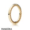 Pandora Jewellery Rings Classic Hearts Of Pandora Jewellery Ring 14K Gold