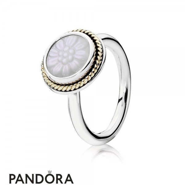 Pandora Jewellery Rings Daisy Signet Ring Mother Of Pearl