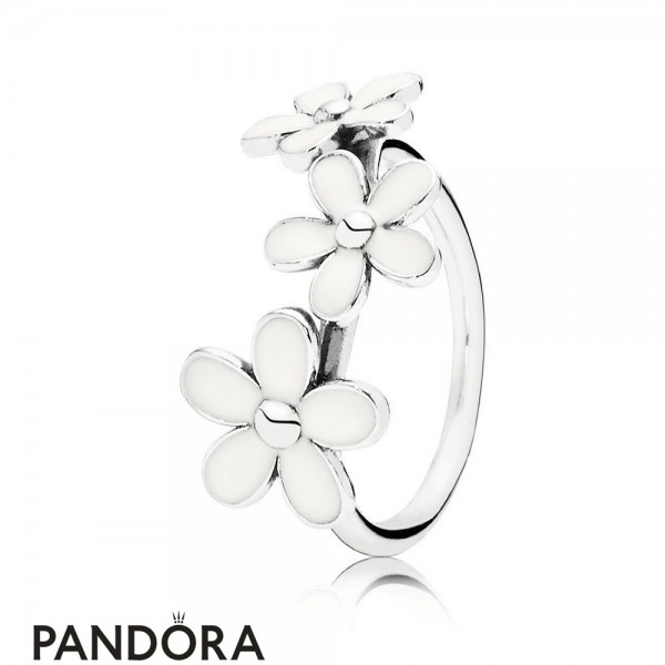 Pandora Jewellery Rings Darling Daisies Stackable Ring White Enamel