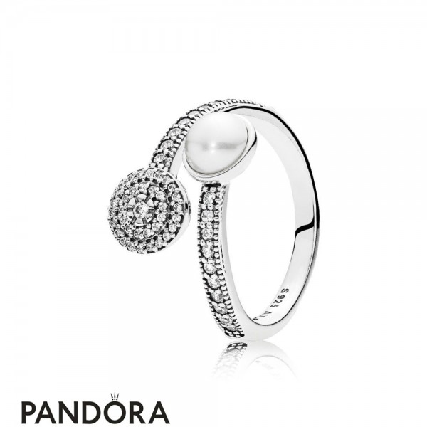 Pandora Jewellery Rings Luminous Glow Ring White Crystal Pearl And