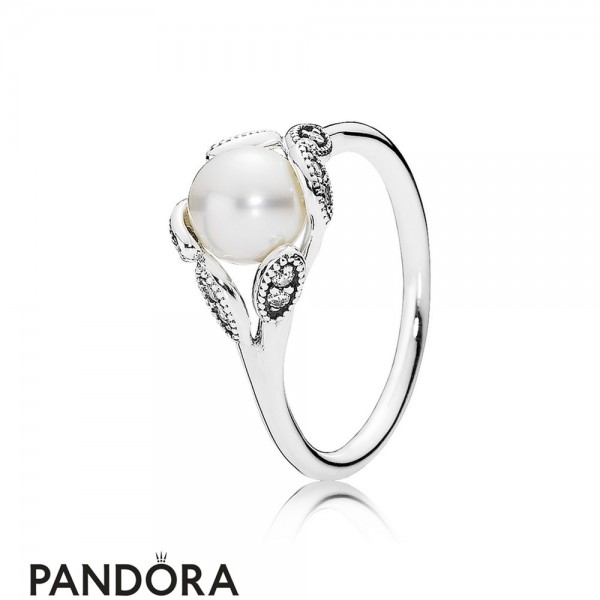 Pandora Jewellery Rings Luminous Leaves Ring White Pearl