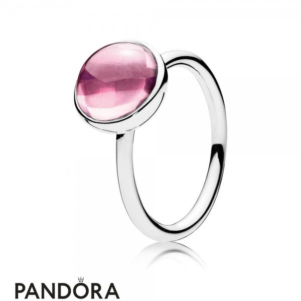 Pandora Jewellery Rings Poetic Droplet Ring Pink Cz