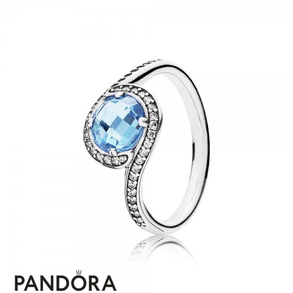 Pandora Jewellery Rings Radiant Embellishment Ring Sky Blue Crystal
