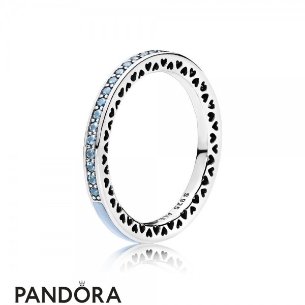 Pandora Jewellery Rings Radiant Hearts Of Pandora Jewellery Ring Air Blue Enamel Sky Blue