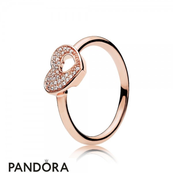 Pandora Jewellery Rings Shimmering Puzzle Heart Frame Ring Pandora Jewellery Rose